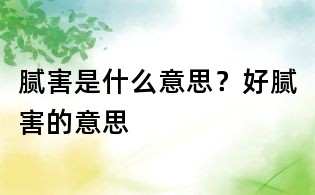 腻害是什么意思?好腻害的意思