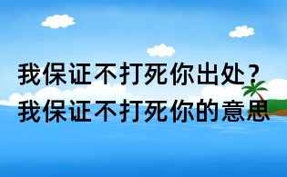 我保证不打死你出处?我保证不打死你的意思