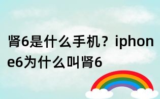 肾6是什么手机？iphone6为什么叫肾6