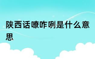 陕西话嘹咋咧是什么意思
