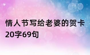 情人节写给老婆的贺卡20字69句