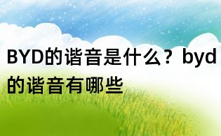 BYD的谐音是什么?byd的谐音有哪些