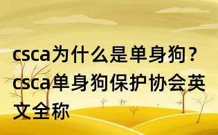 csca为什么是单身狗?csca单身狗保护协会英文全称