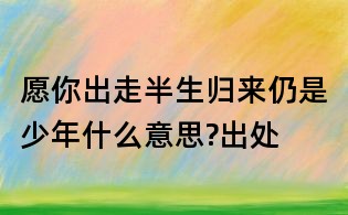 愿你出走半生归来仍是少年什么意思?出处