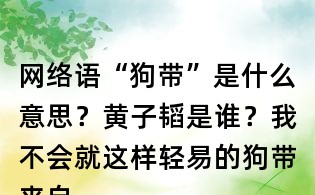 网络语“狗带”是什么意思?黄子韬是谁?我不会就这样轻易的狗带来自何处?