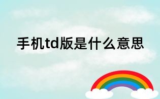 手机td版是什么意思