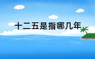 十二五是指哪几年