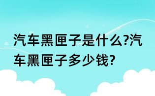 汽车黑匣子是什么?汽车黑匣子多少钱?