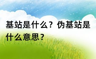 基站是什么?伪基站是什么意思?