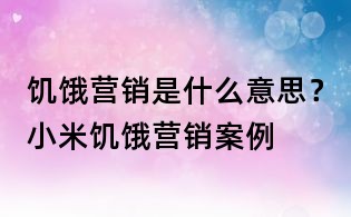 饥饿营销是什么意思?小米饥饿营销案例