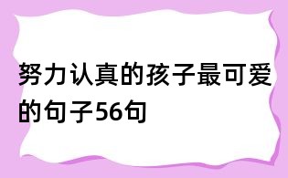 努力认真的孩子最可爱的句子56句
