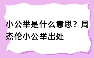 小公举是什么意思?周杰伦小公举出处