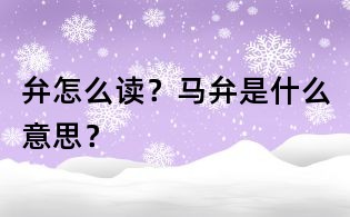 弁怎么读?马弁是什么意思?