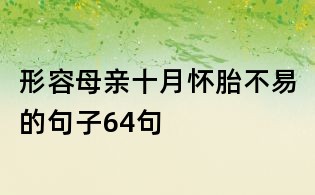 形容母亲十月怀胎不易的句子64句