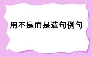 用不是而是造句例句