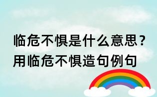 临危不惧是什么意思?用临危不惧造句例句