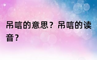 吊唁的意思?吊唁的读音?