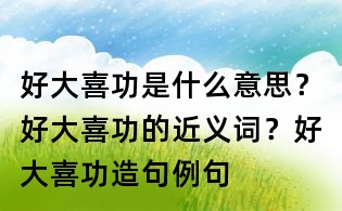 好大喜功是什么意思？好大喜功的近义词？好大喜功造句例句