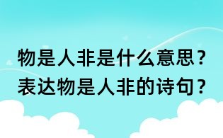 物是人非是什么意思?表达物是人非的诗句?