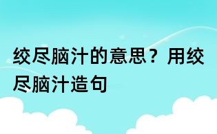 绞尽脑汁的意思?用绞尽脑汁造句