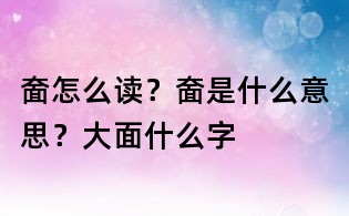 奤怎么读?奤是什么意思?大面什么字