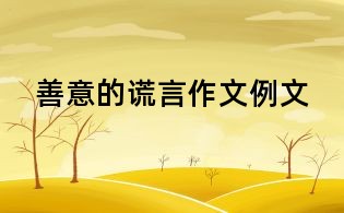 善意的谎言作文例文