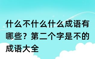 什么不什么什么成语有哪些?第二个字是不的成语大全