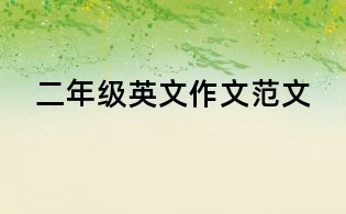 二年级英文作文范文